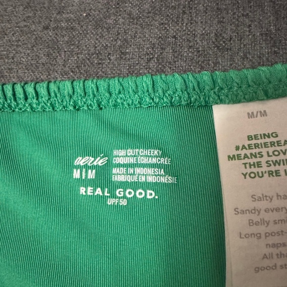 Aerie High Cut High Waisted Green Bikini Bottom - Picture 2 of 3